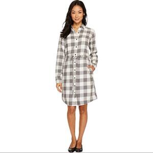 Royal Robbins Jackson Windowpane Plaid Long Sleeve Dress SZ XS Granola Girl